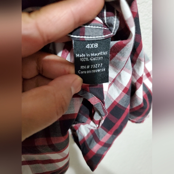 Apt. 9 Red Multicolor Plaid Short Sleeve Button Up Casual Shirt Men's Size 4XB - Picture 4 of 6
